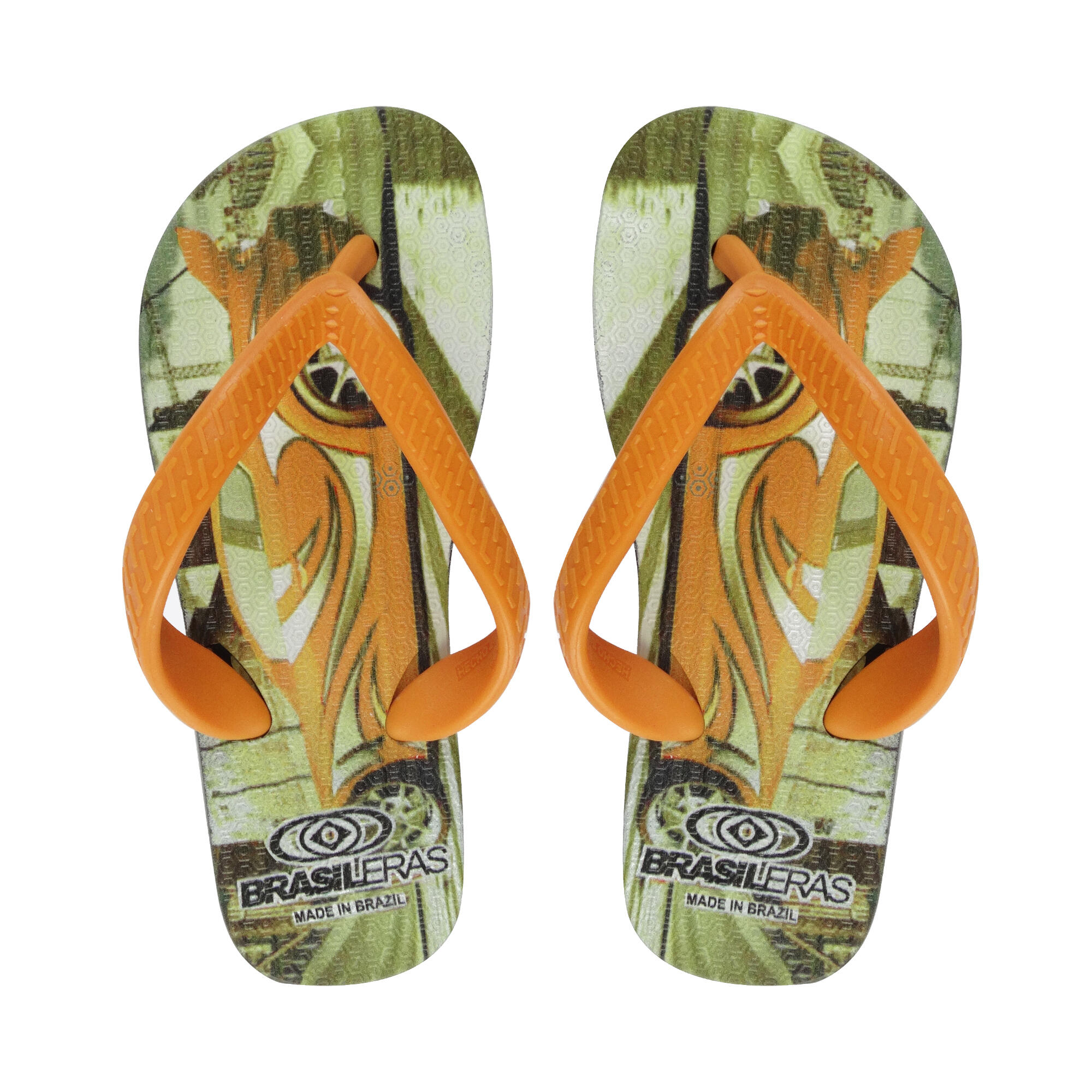 Chanclas Playa Niño Brasileras Dedo Naranja suela goma Antideslizante 3/5