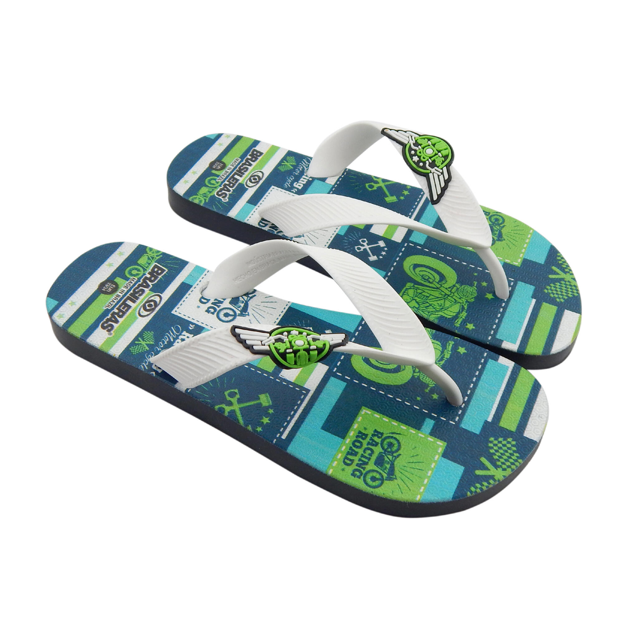 BRASILERAS Kinderstrandslippers Brasileras witte rubberen zolen