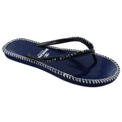 Tongs pour femmes Brasileras de couleur bleu avec semelle en gomme
