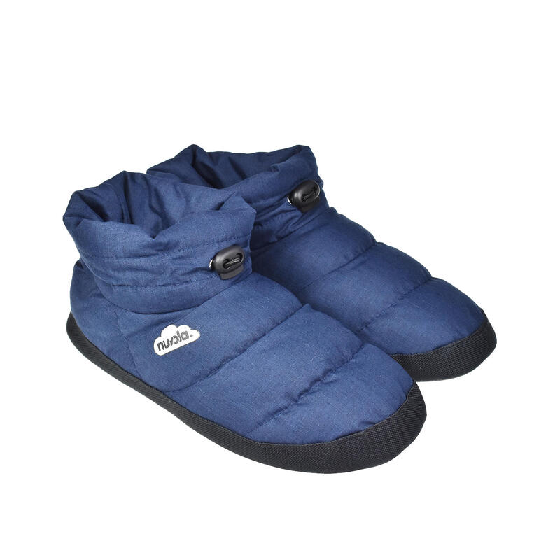 Chaussons unisex Nuvola de couleur bleu foncé avec semelle en caoutchouc