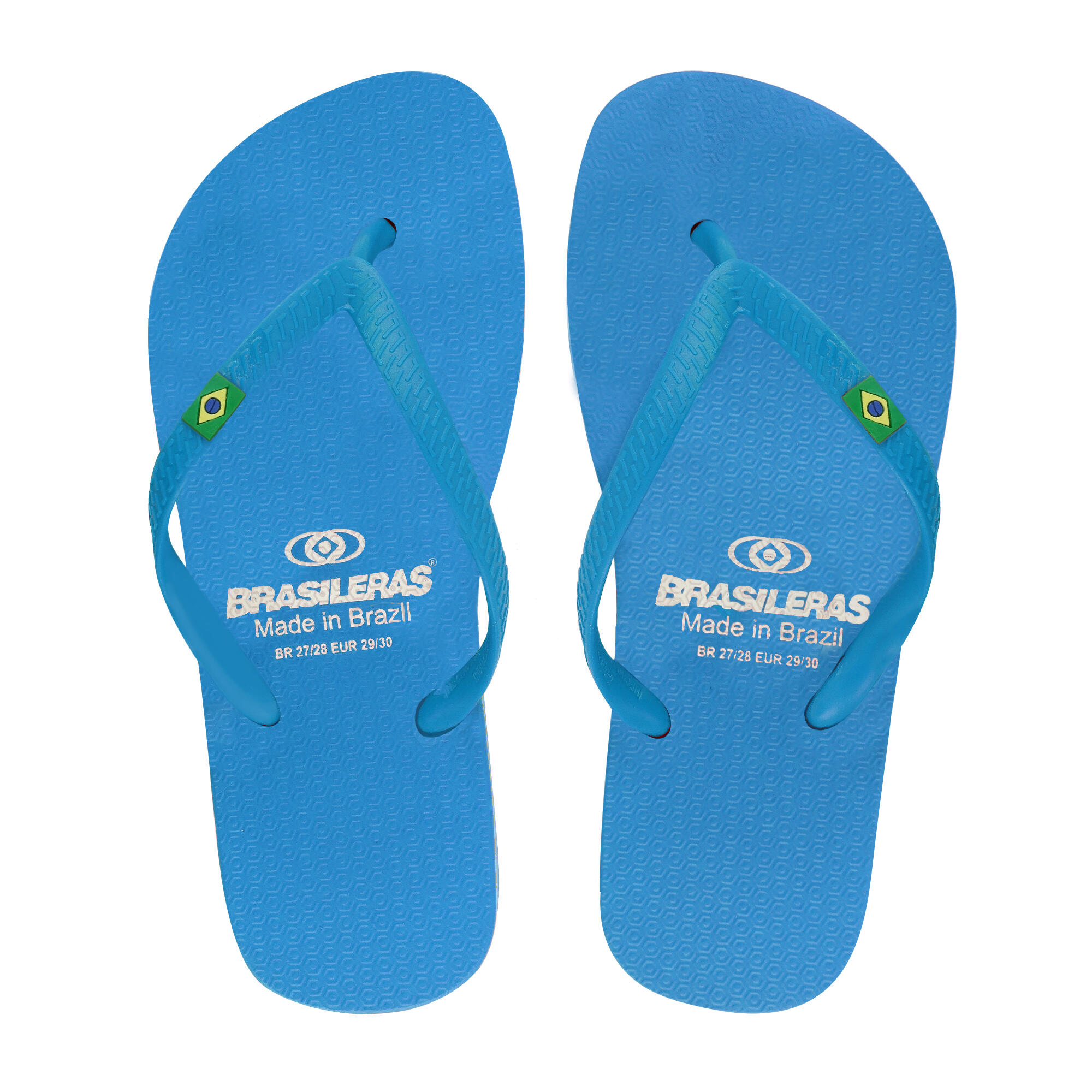Chanclas De Playa Brasileras Dedo Color Celeste Suela De goma Antideslizante 3/4