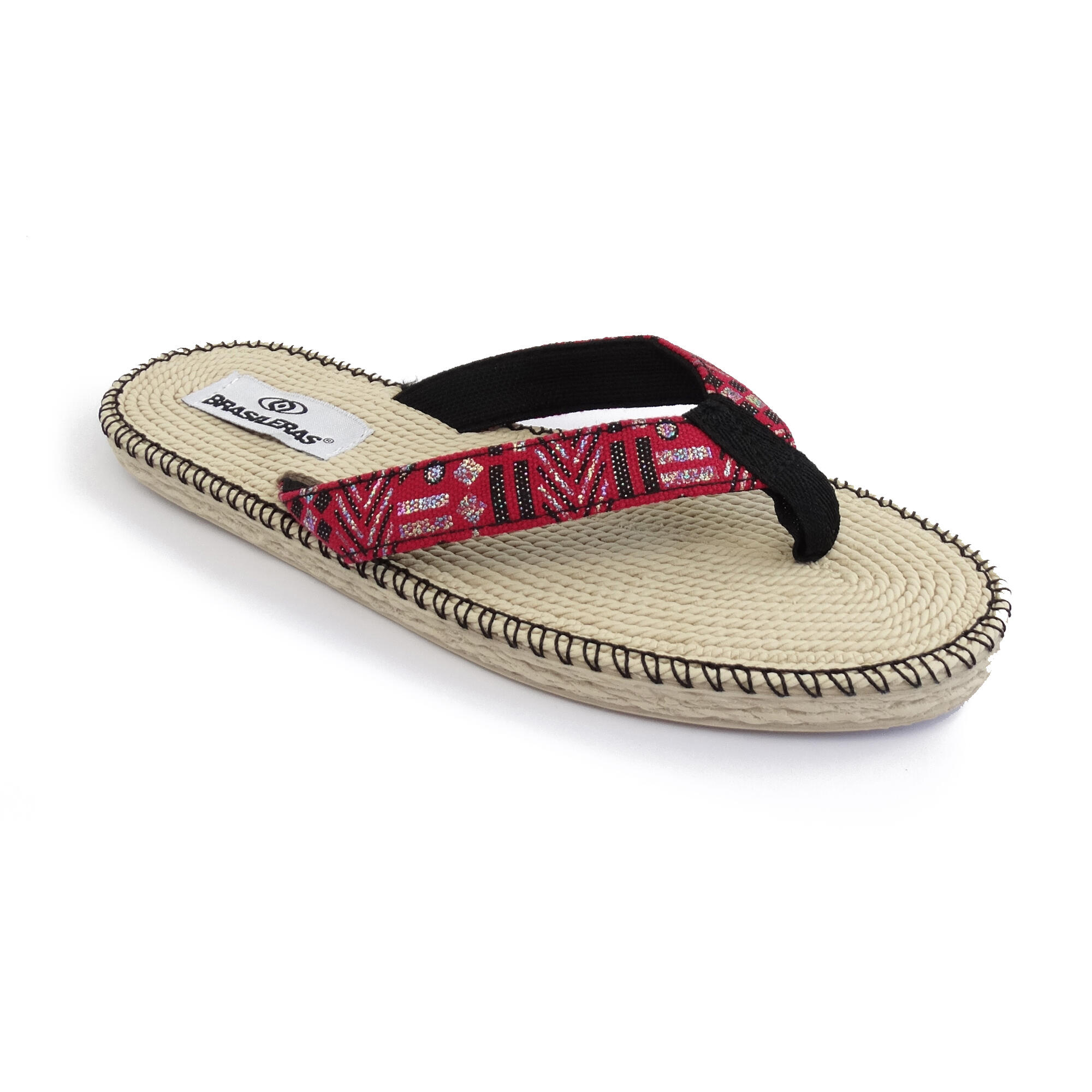 BRASILERAS Brasileras teenslippers voor dames in rood met rubberen zolen