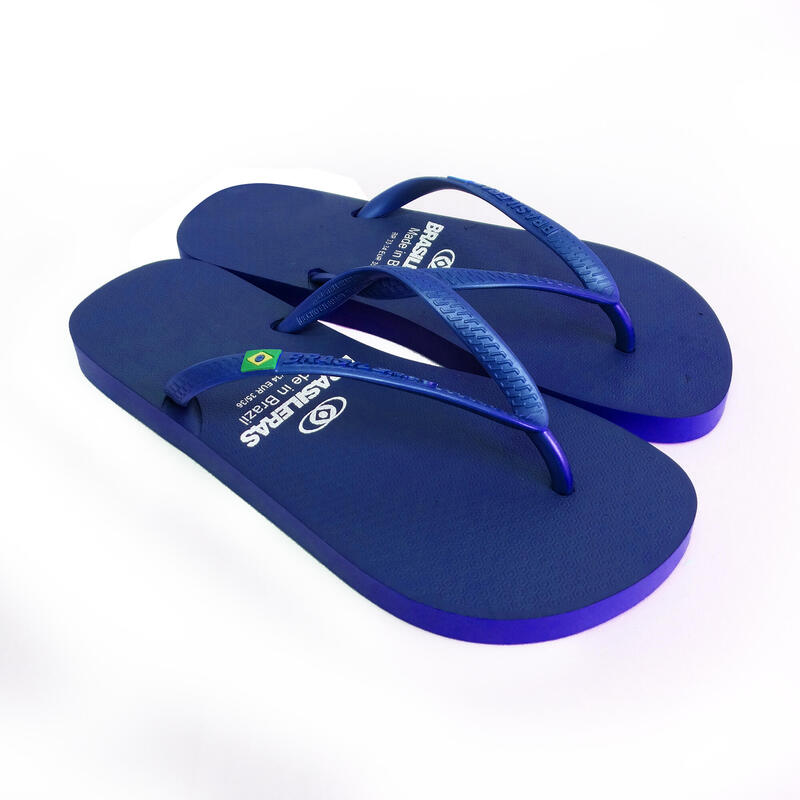 Strandslippers dames Brasileras blauwe rubberzolen