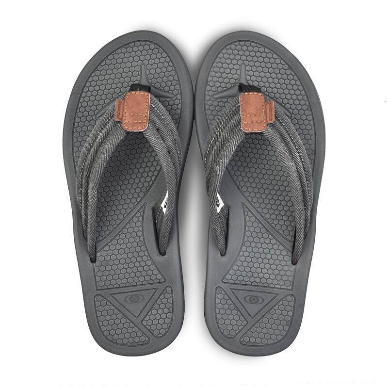 Herren-Strand-Flip-Flops BRASILERAS in grau mit Gummisohle