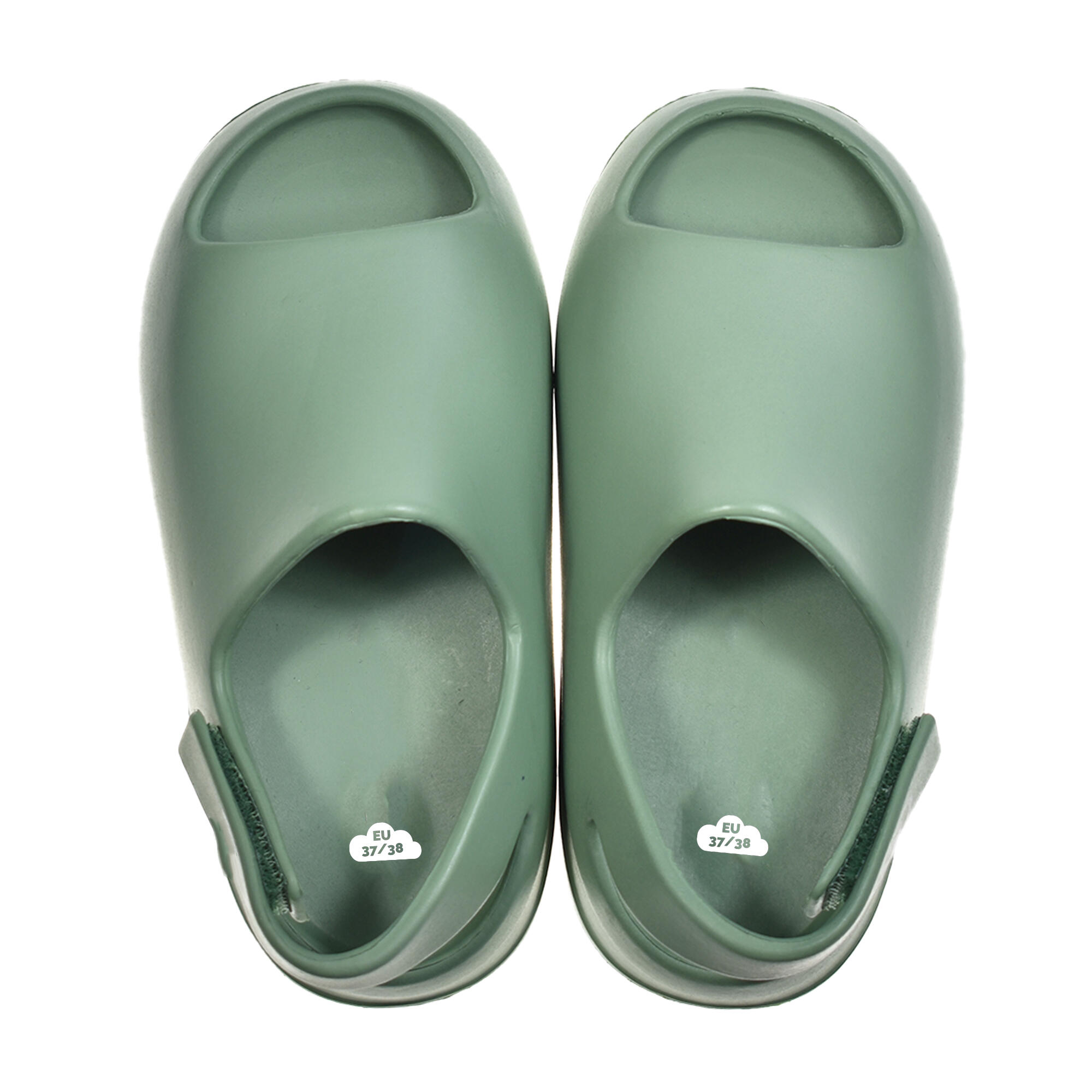 Infradito da spiaggia Nuvola per bambini in verde con suola in gomma 2/6