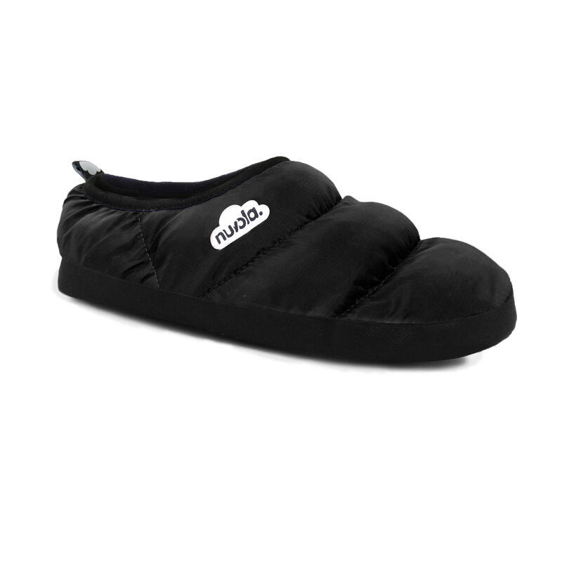 Pantofole unisex Nuvola in nero con suola in gomma