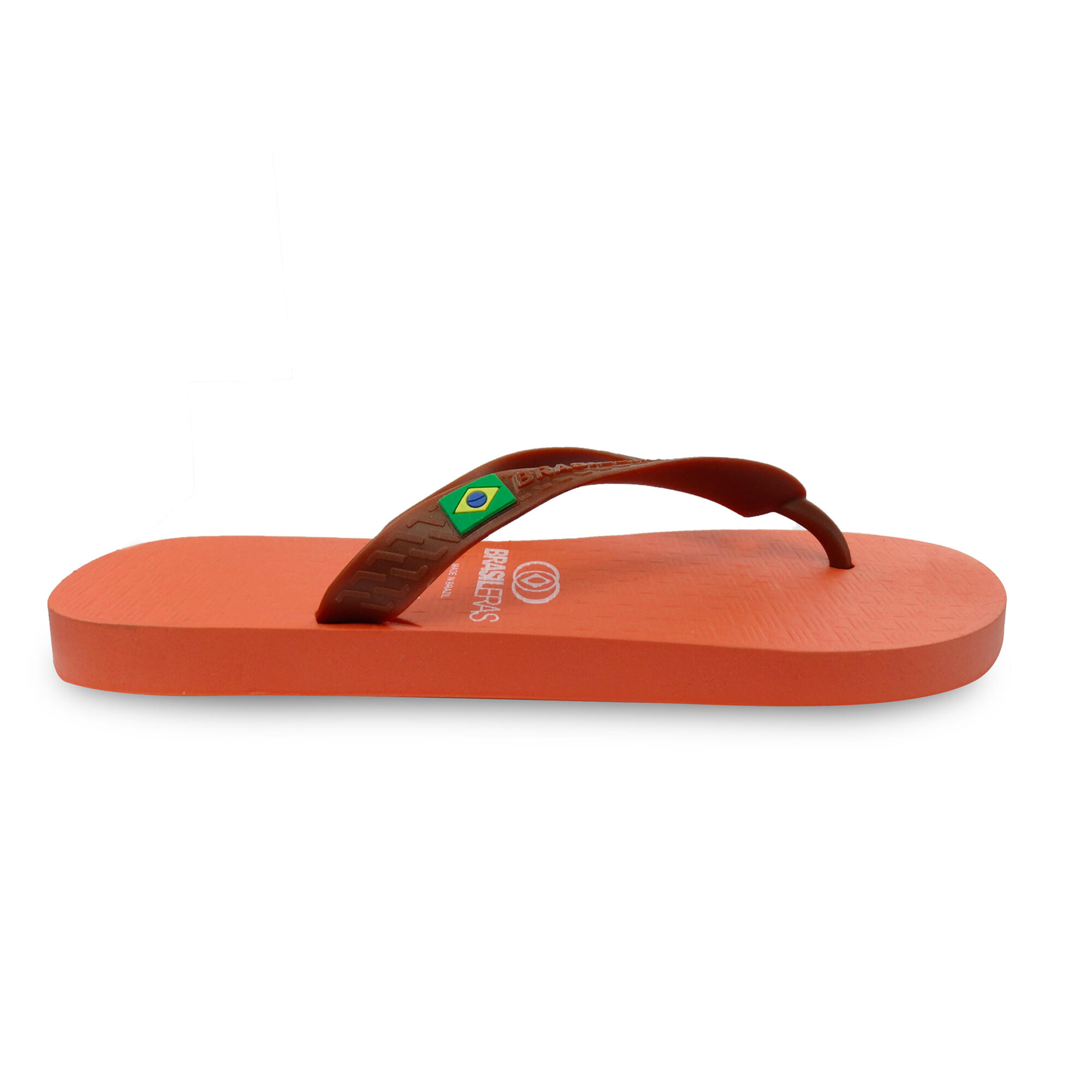 Infradito da spiaggia unisex brasiliano colore arancio e marrone 3/4