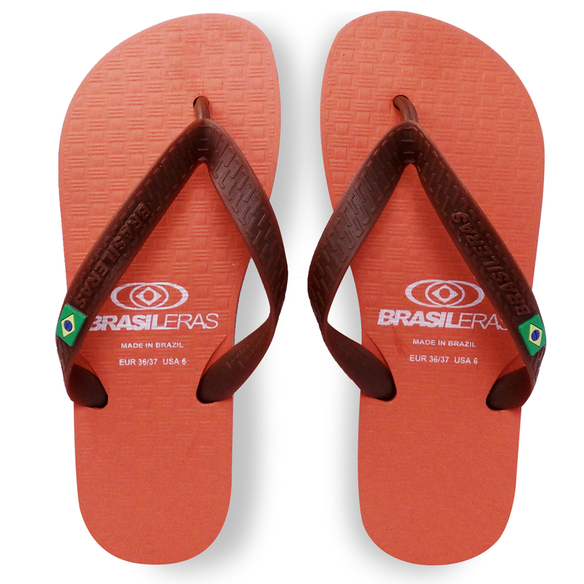 Infradito da spiaggia unisex brasiliano colore arancio e marrone 2/4