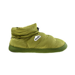 Chaussons unisex Nuvola de couleur vert militaire avec semelle en caoutchouc