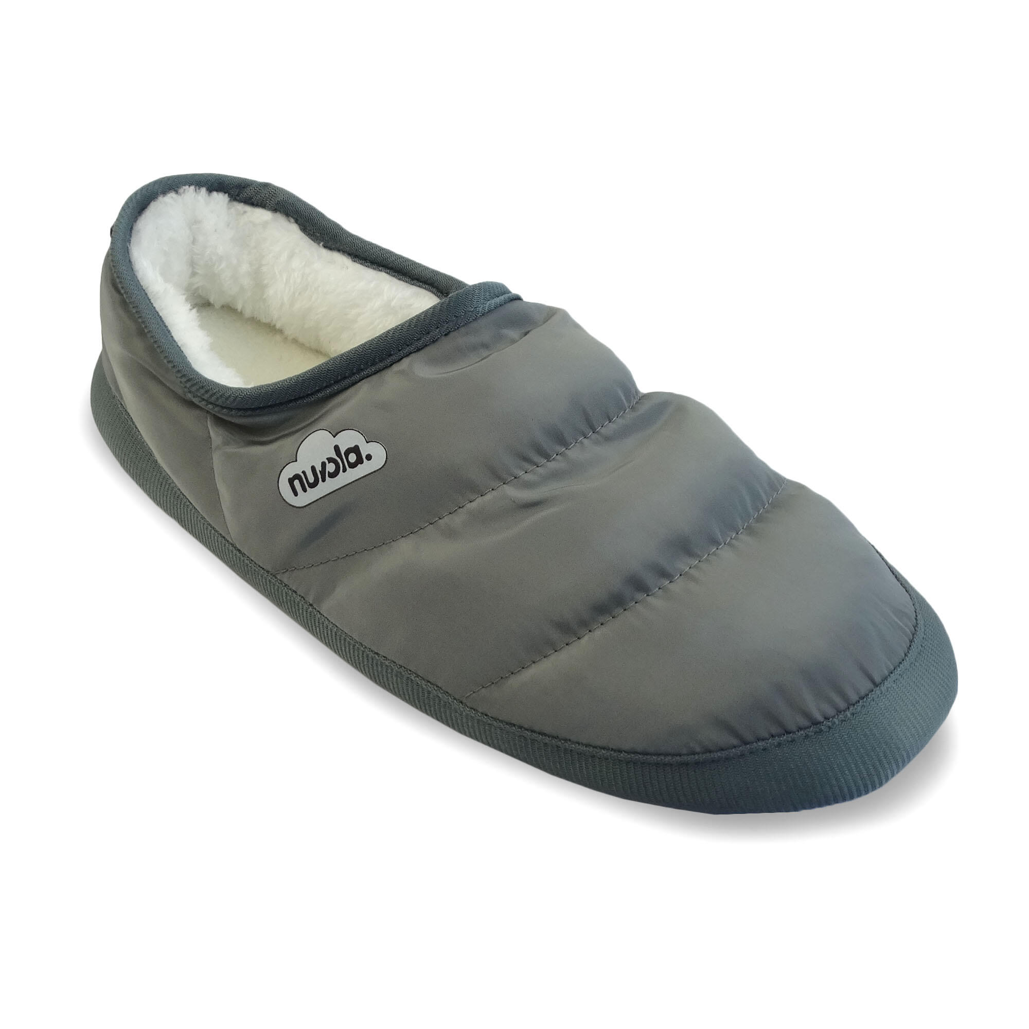 Chaussons unisex Nuvola de couleur gris foncé avec semelle en gomme 3/6
