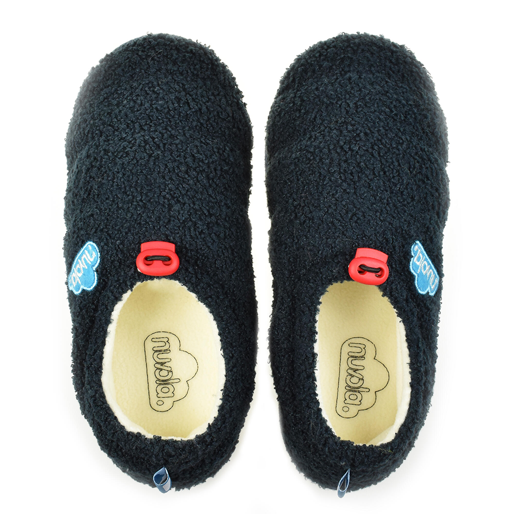 Pantofole unisex Nuvola in blu scuro con suola in gomma 4/6