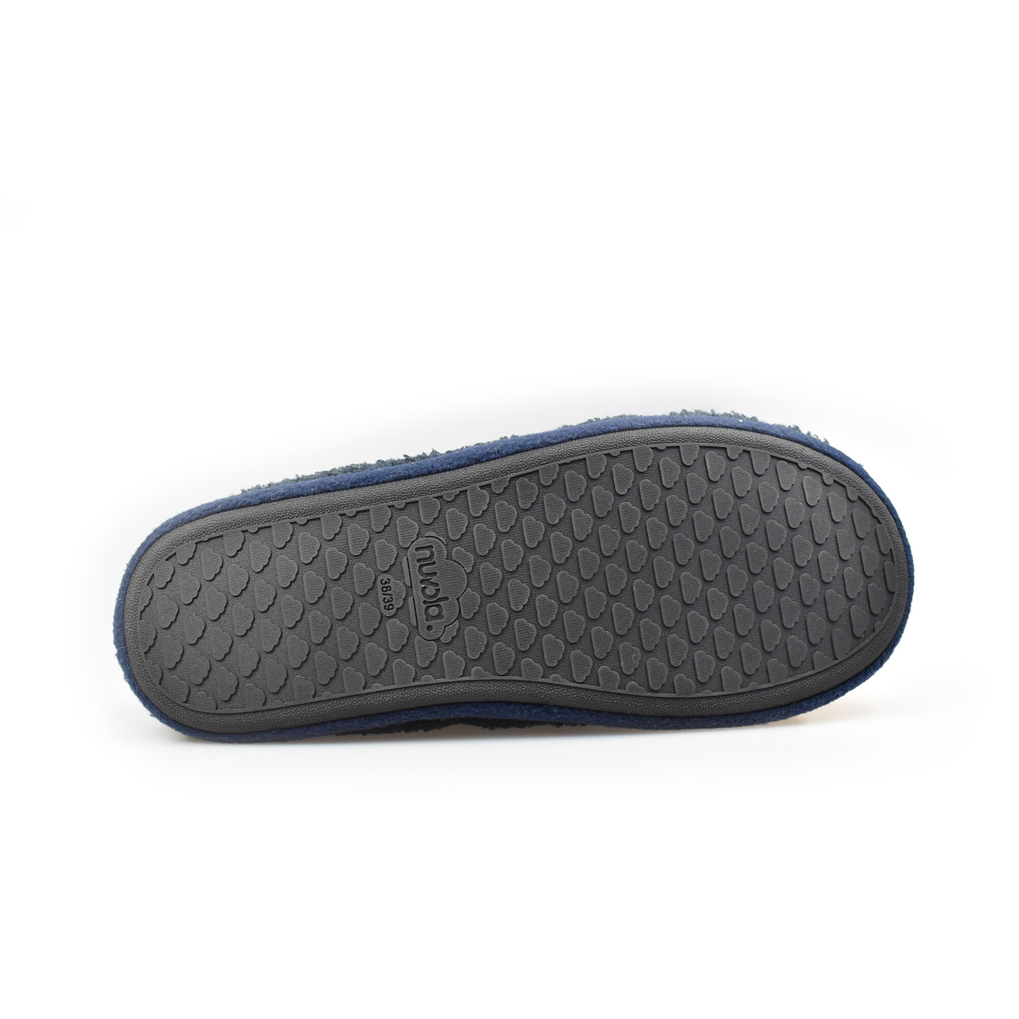 Pantofole unisex Nuvola in blu scuro con suola in gomma 5/6