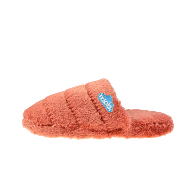 Nuvola unisex slippers in koraalkleur met rubberen zool