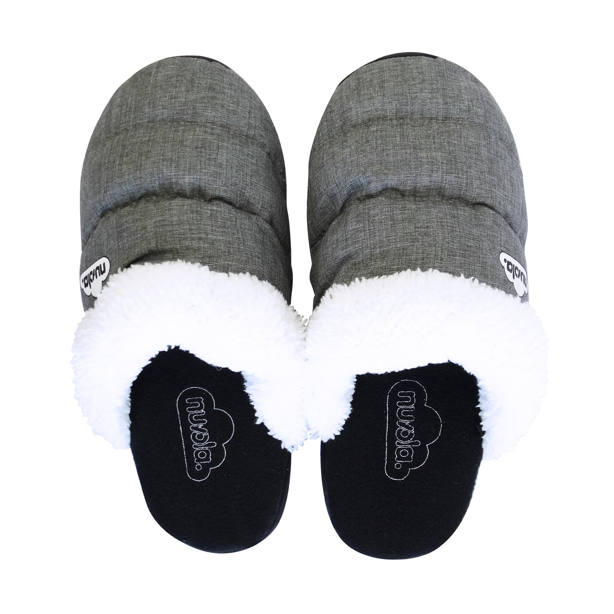Nuvola graue Unisex-Pantoffeln mit Gummisohle 3/5