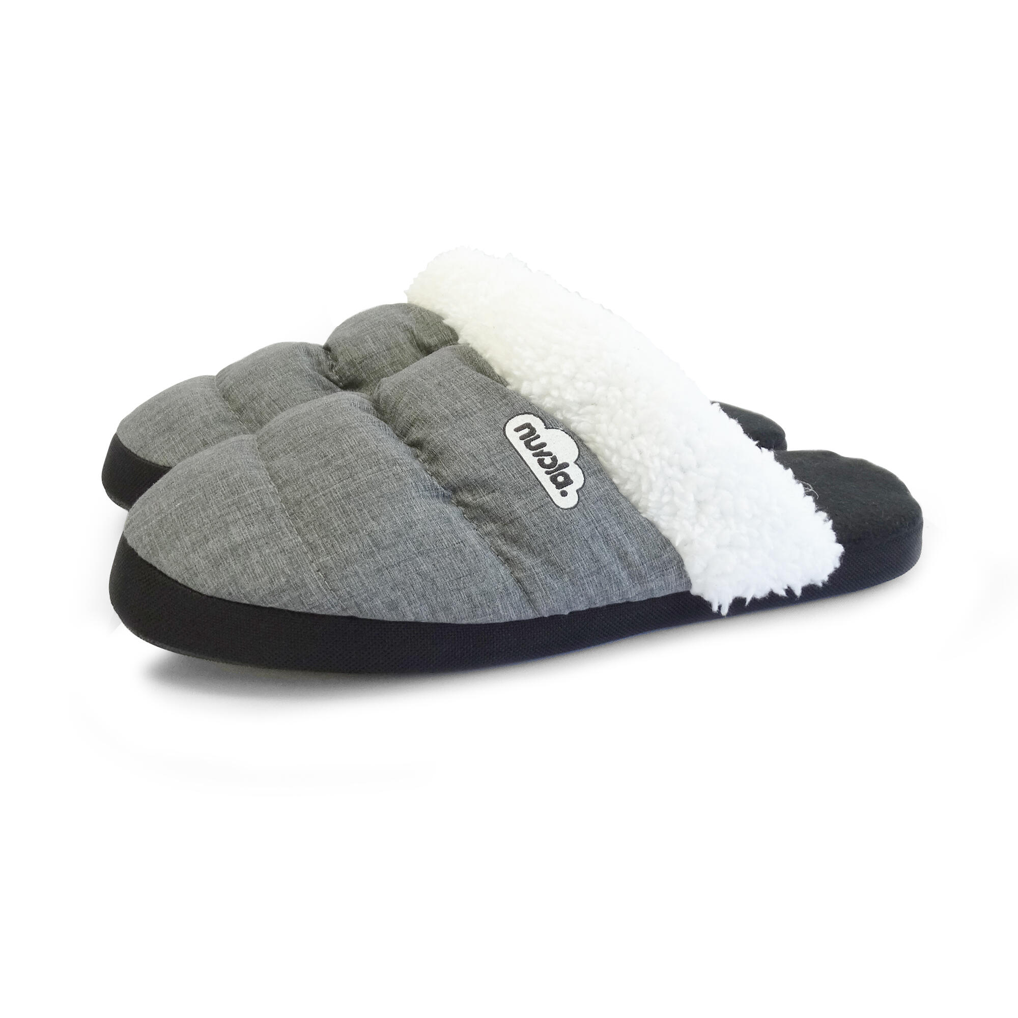 Nuvola graue Unisex-Pantoffeln mit Gummisohle 4/5