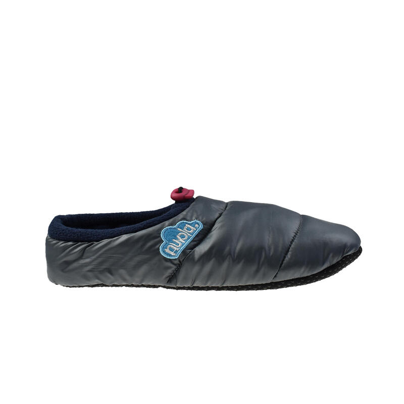 Pantofole unisex Nuvola in grigio scuro con suola in tessuto