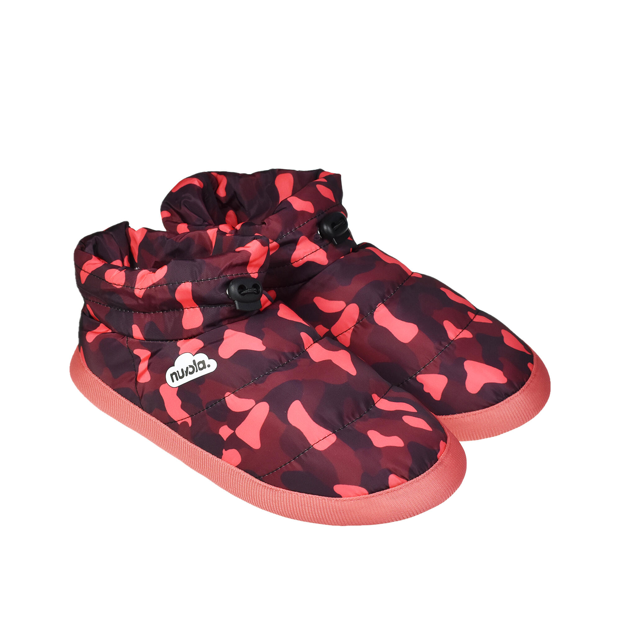 Chaussons unisex Nuvola de couleur rouge avec semelle en gomme 2/6