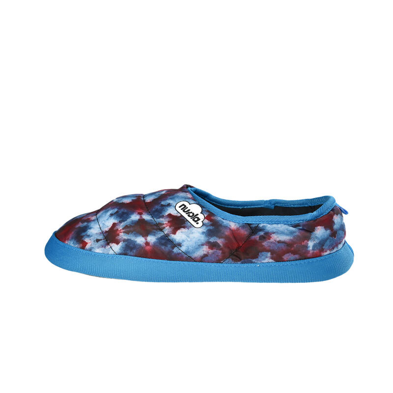 Chaussons unisex Nuvola de couleur bleu avec semelle en caoutchouc