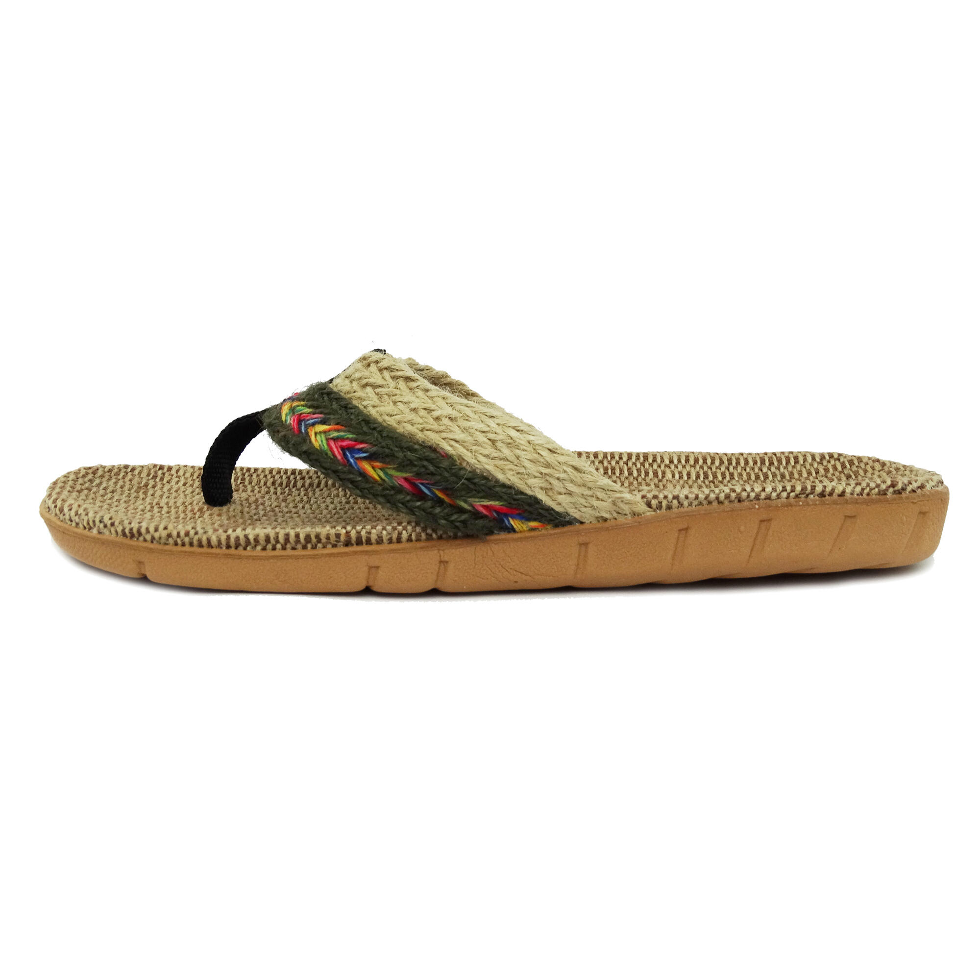 Sandales pour femme Brasileras de couleur vert avec semelle en gomme 2/3