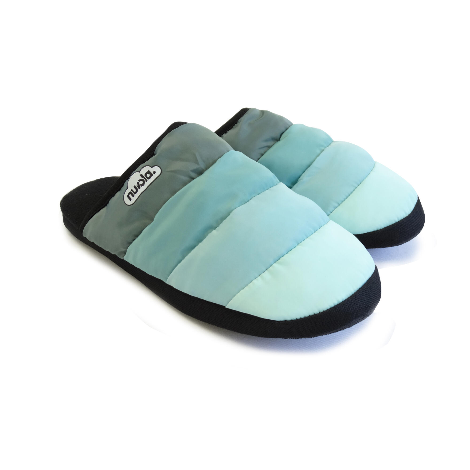 Pantuflas Nuvola Verde Agua Acolchadas suela goma 4/6