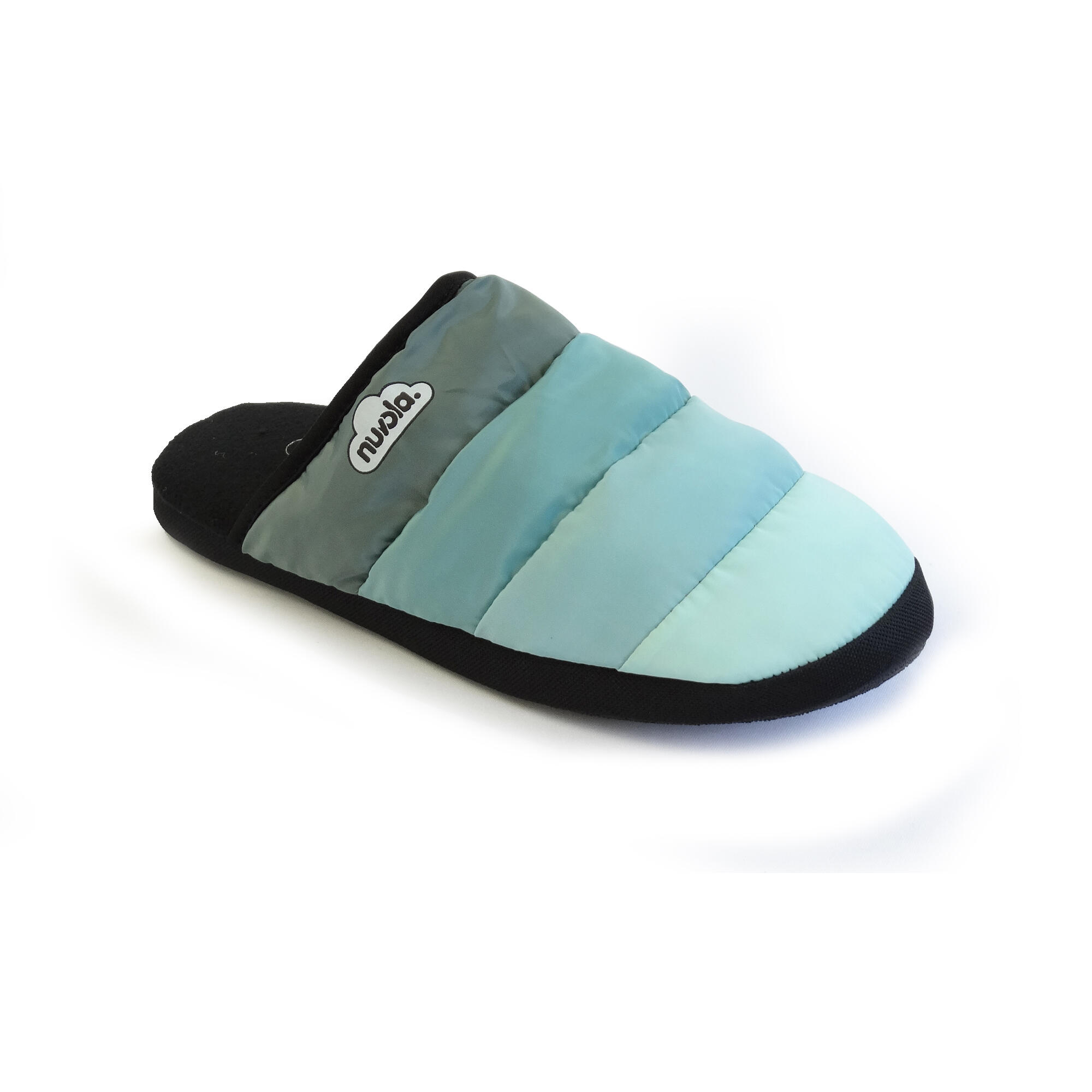 Pantuflas Nuvola Verde Agua Acolchadas suela goma 2/6