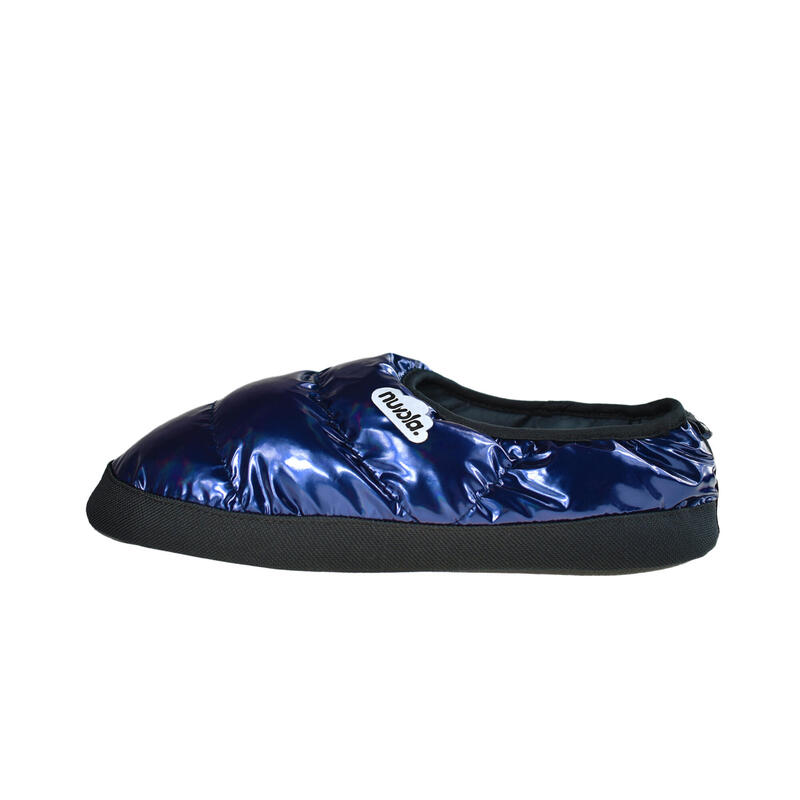 Chaussons unisex Nuvola de couleur bleu brillant avec semelle en caoutchouc
