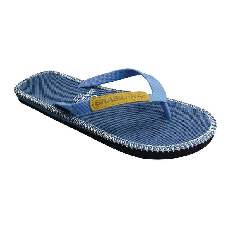 Herren-Strand-Flip-Flops brasilianisch blau mit Gummisohle