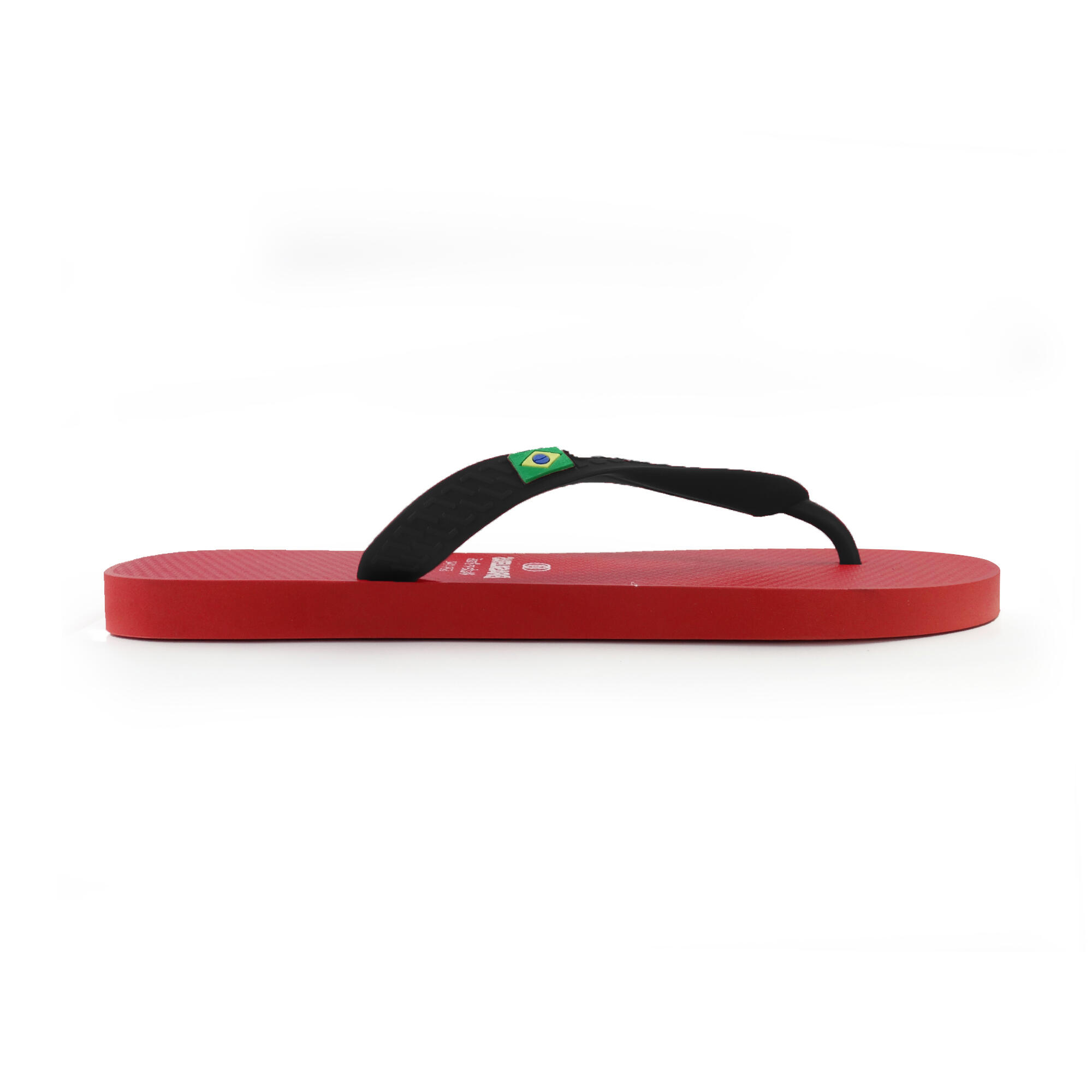 Tongs pour homme Brasileras de couleur rouge et noir semelle en gomme 2/5