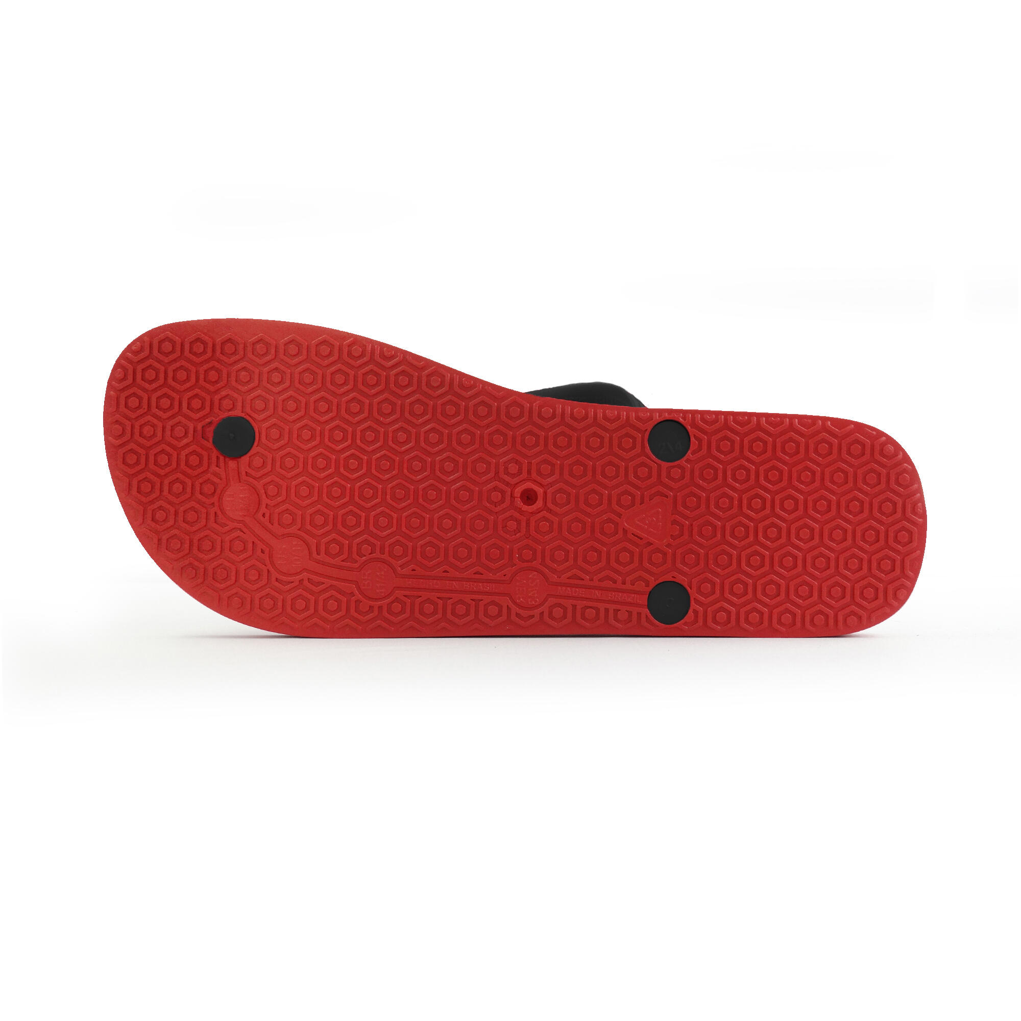 Tongs pour homme Brasileras de couleur rouge et noir semelle en gomme 5/5