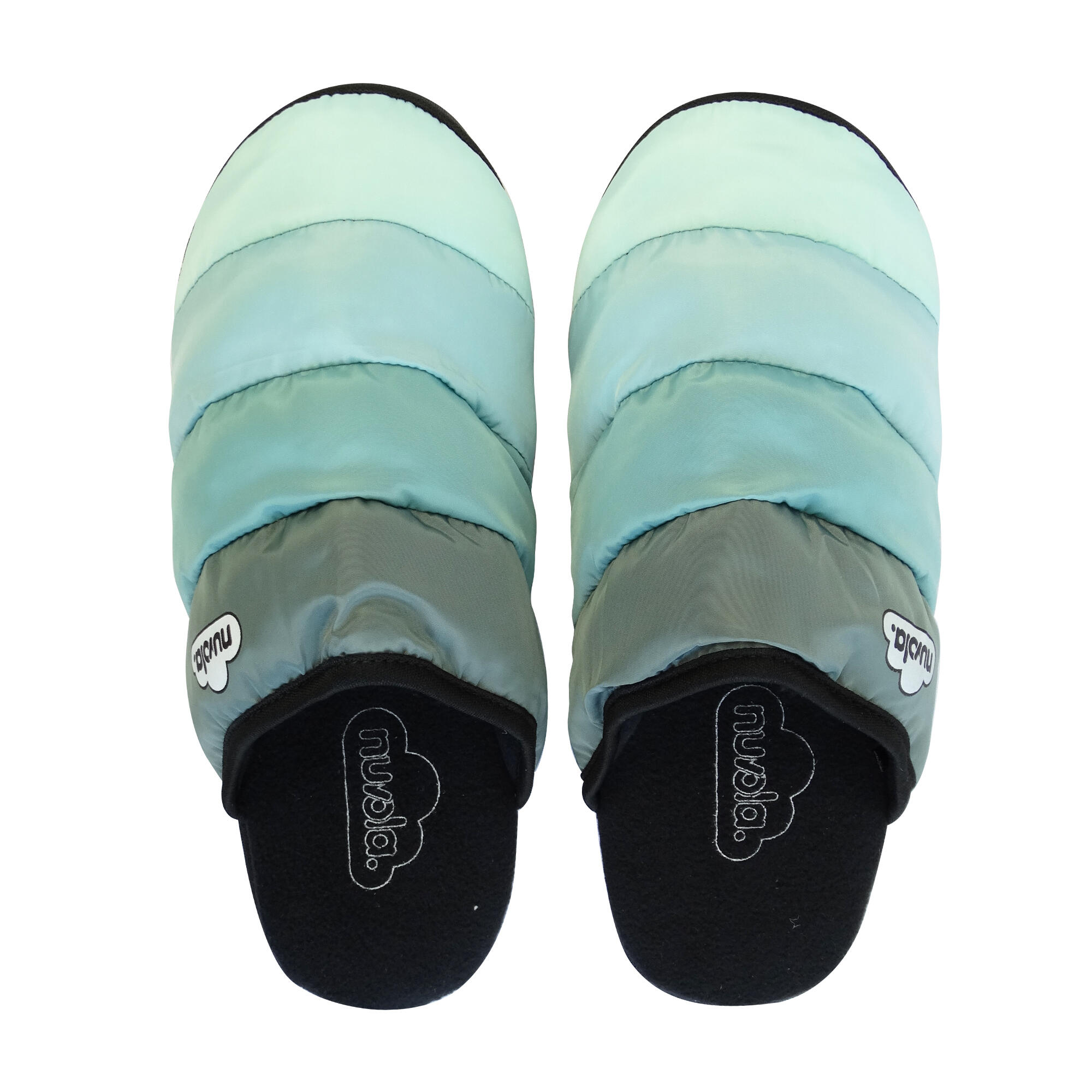 Pantuflas Nuvola Verde Agua Acolchadas suela goma 3/6