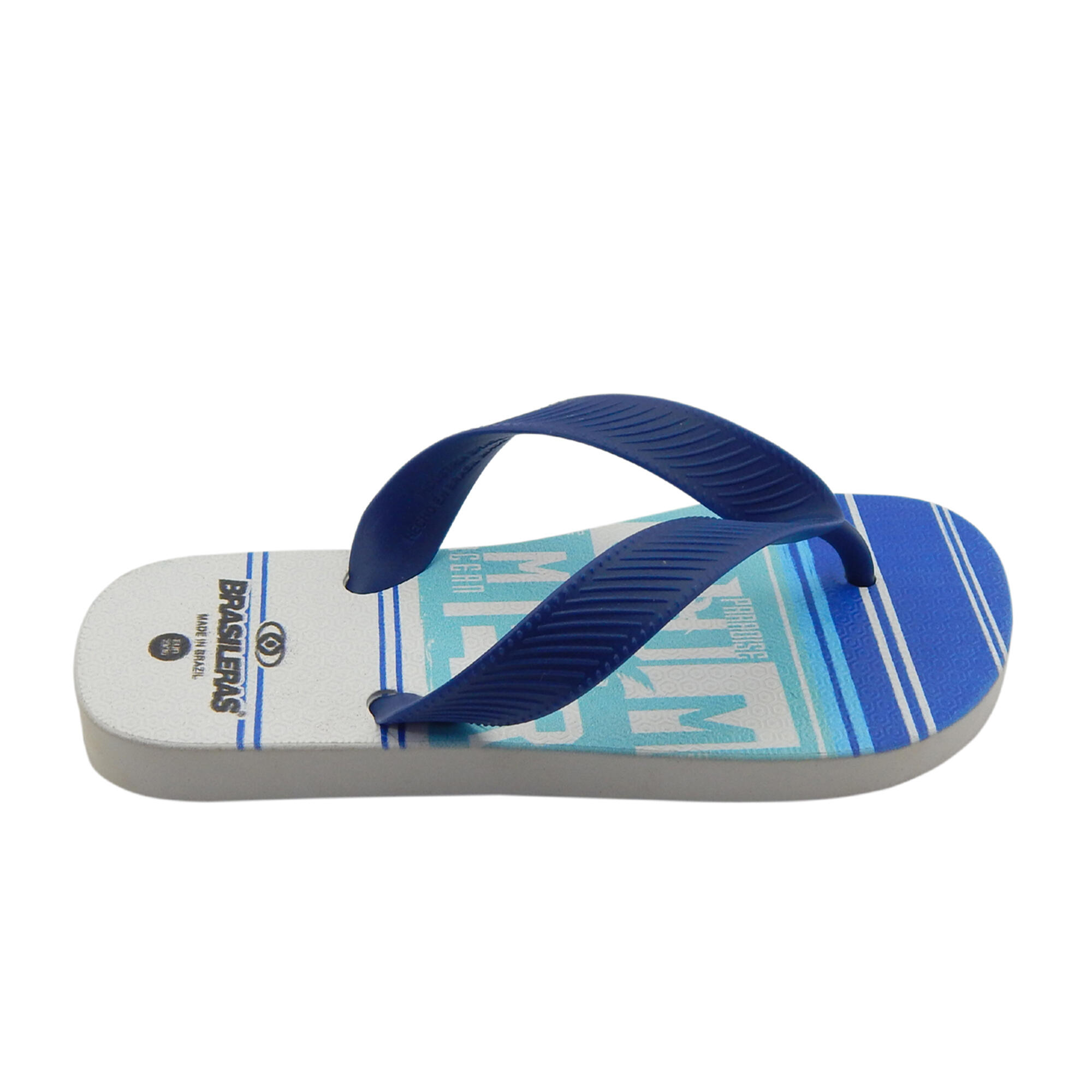 Infradito da spiaggia per bambini Brasileras blu suola in gomma 3/5