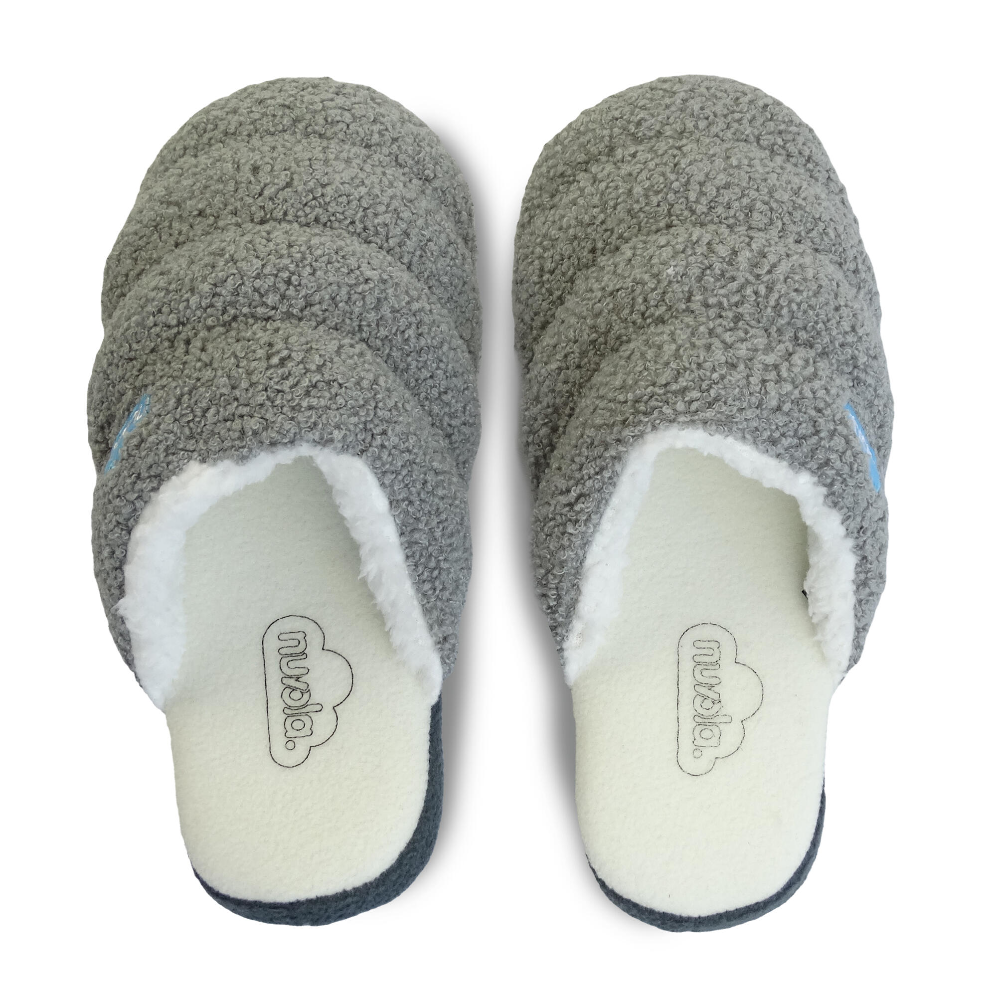 Chaussons unisex Nuvola de couleur gris avec semelle en gomme 4/6