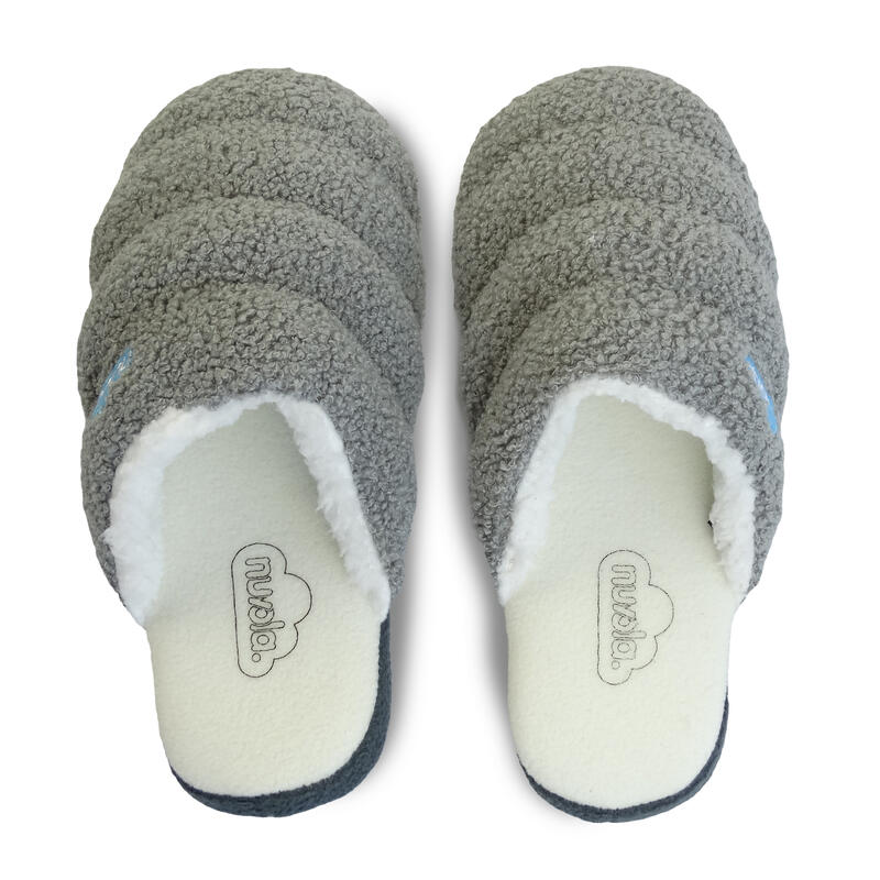 Nuvola pantofole unisex grigie con suola in gomma