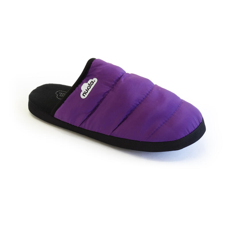 Pantofole unisex Nuvola di colore lilla con suola in gomma