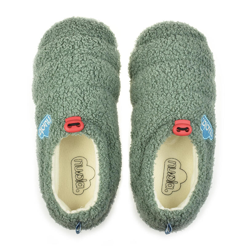 Nuvola unisex slippers in aquagroen met rubberen zool