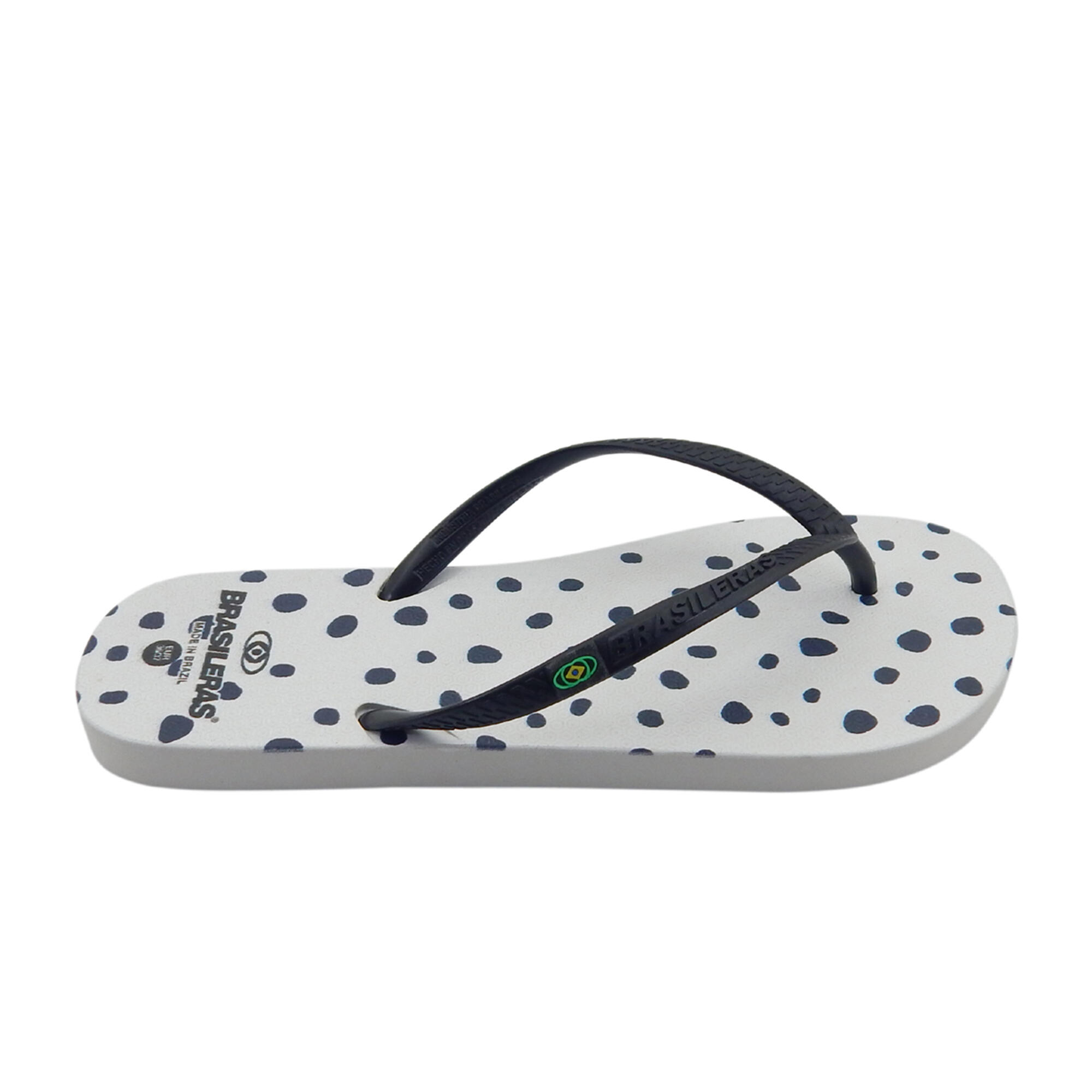 Tongs pour femme Brasileras de couleur noir et blanc avec semelle en gomme 3/5