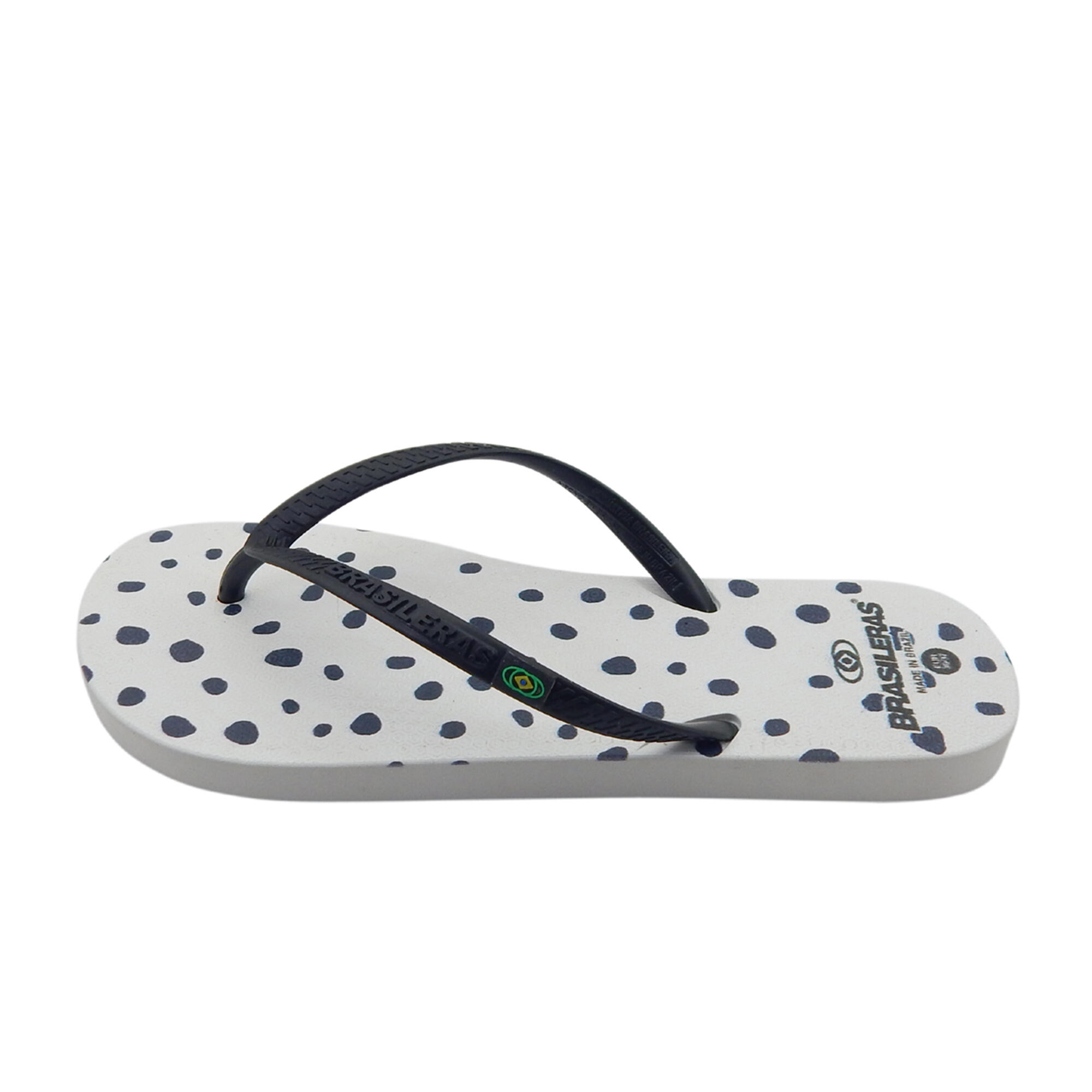 Tongs pour femme Brasileras de couleur noir et blanc avec semelle en gomme 4/5