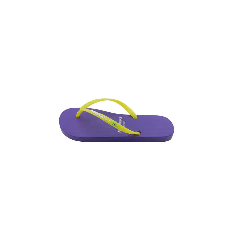 Damen Strand Flip Flops BRASILERAS in flieder und gelb mit Gummisohle