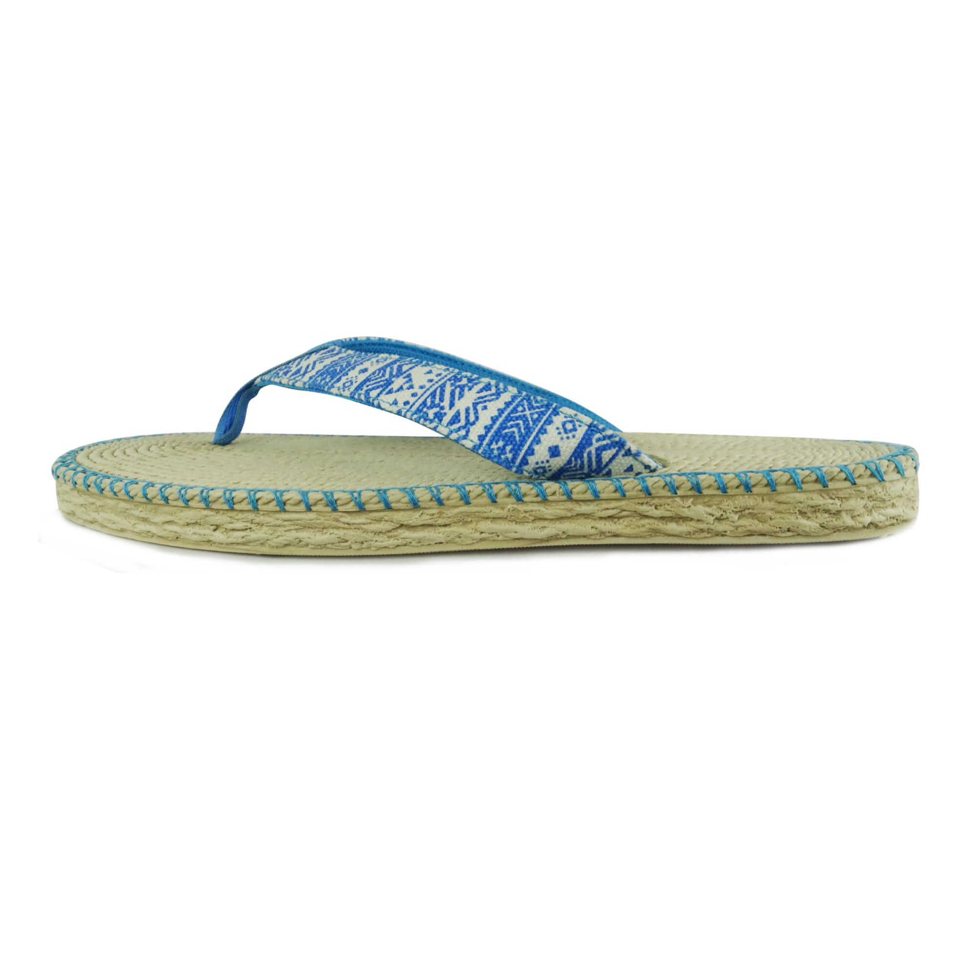 Tongs pour femme Brasileras de couleur bleu ciel avec semelle en gomme 2/3