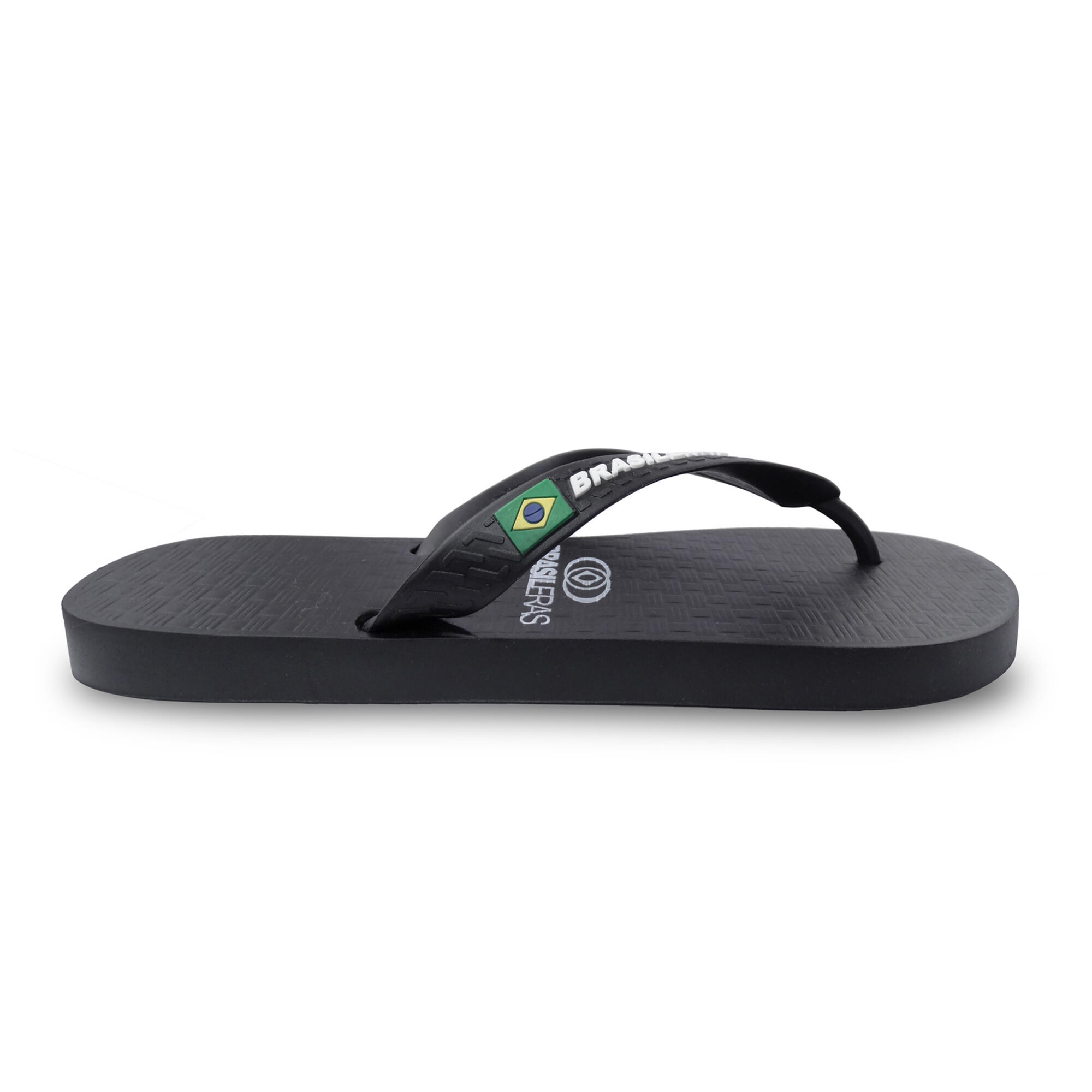 Chanclas De Playa Brasileras Dedo Color Negro Suela De goma Antideslizante 3/4