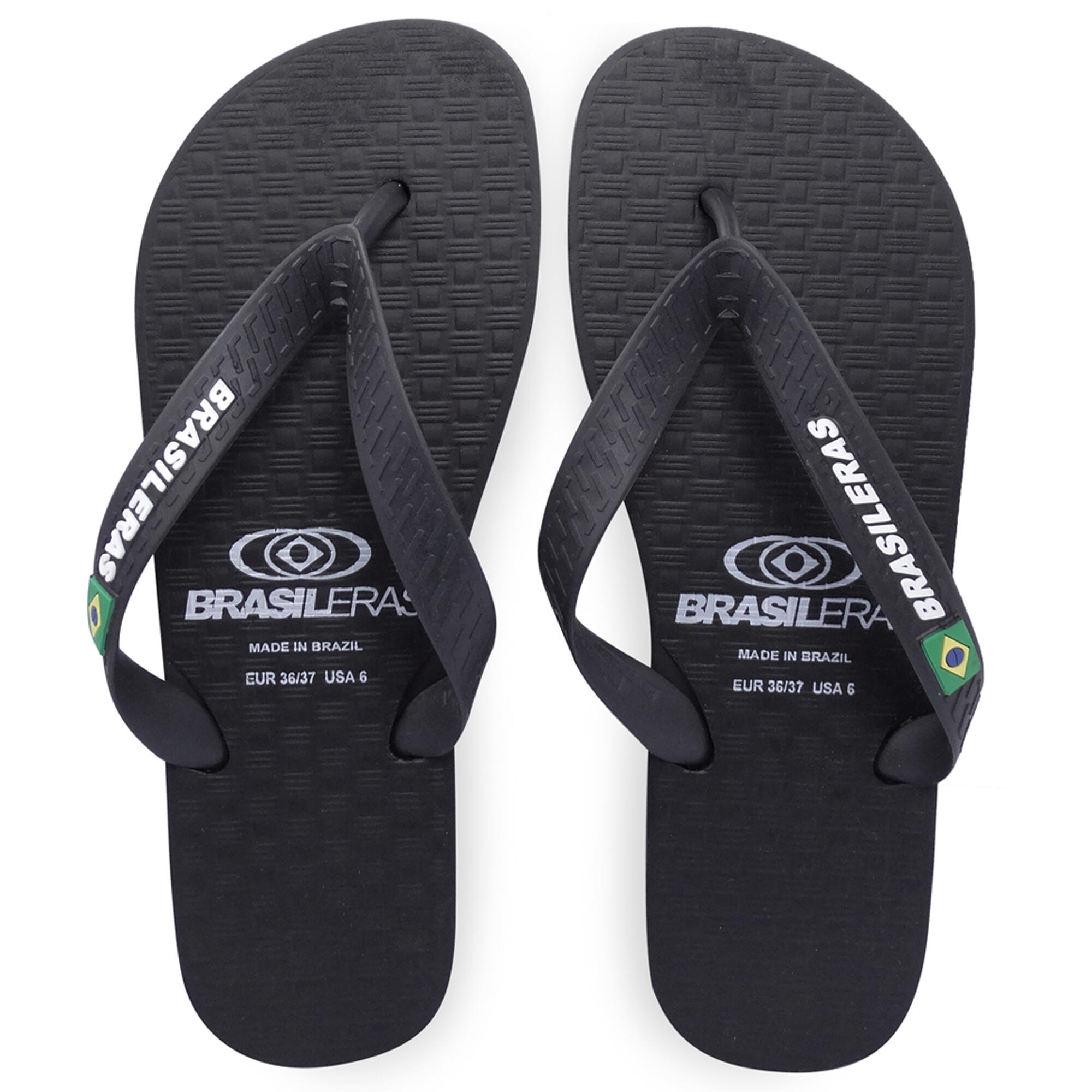 Chanclas De Playa Brasileras Dedo Color Negro Suela De goma Antideslizante 2/4