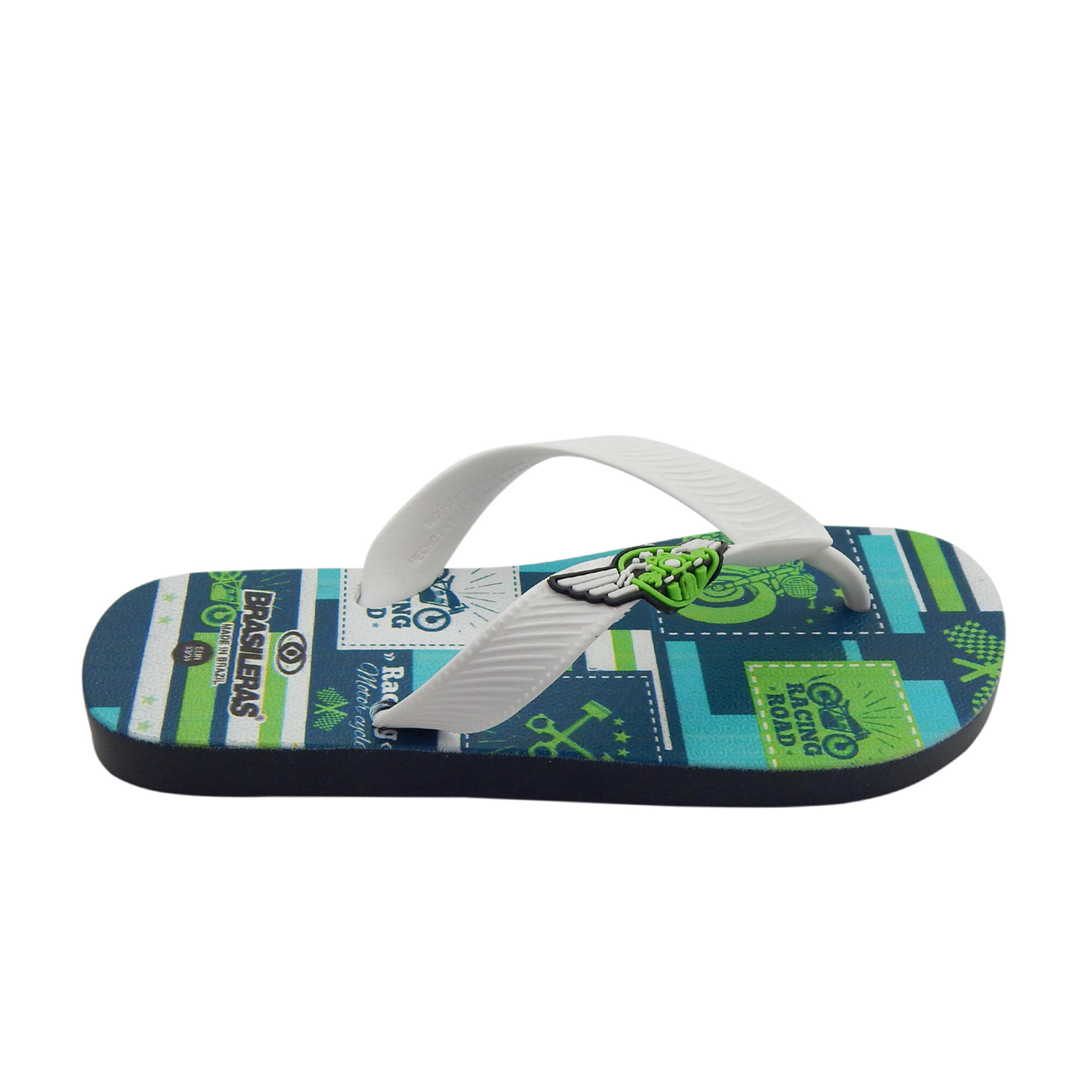 Infradito da spiaggia per bambini Brasileras suola in gomma bianca 3/5