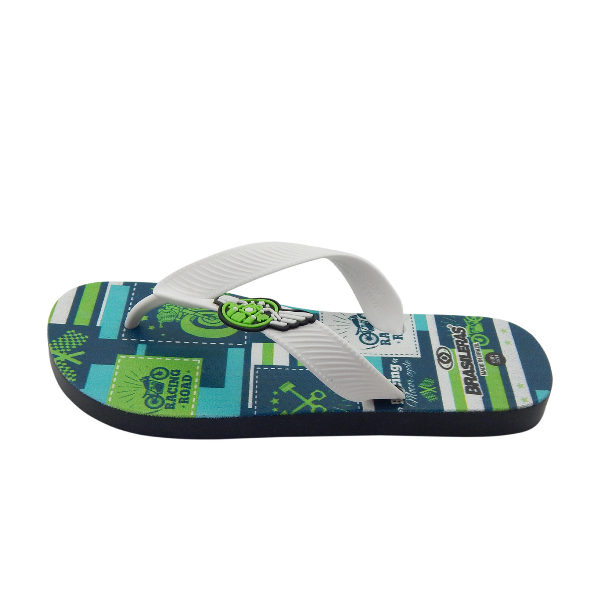 Infradito da spiaggia per bambini Brasileras suola in gomma bianca 4/5