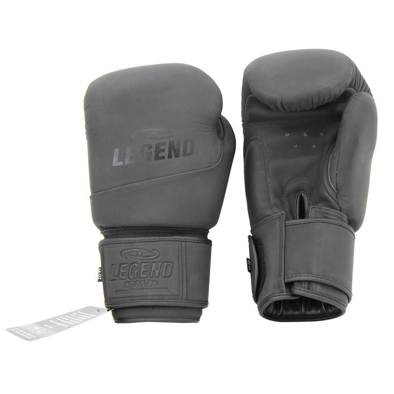 Thai Series 2.0 Gants de boxe pour homme/femme en cuir noir mat