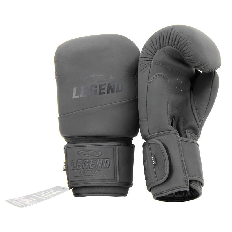 Thai Series 2.0 Gants de boxe pour homme/femme en cuir noir mat