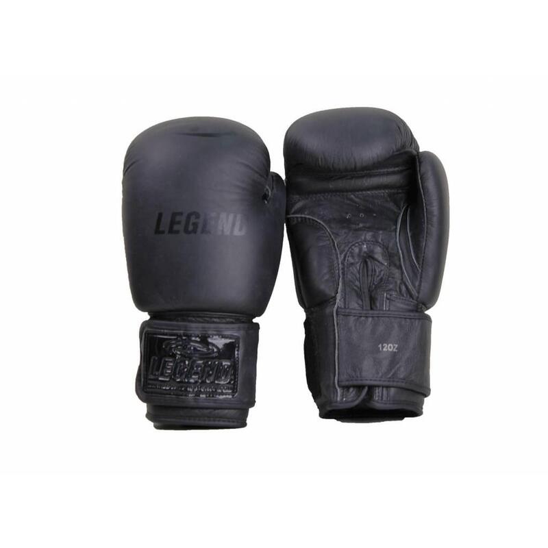 Gants de boxe pour enfants en cuir noir mat 6 oz