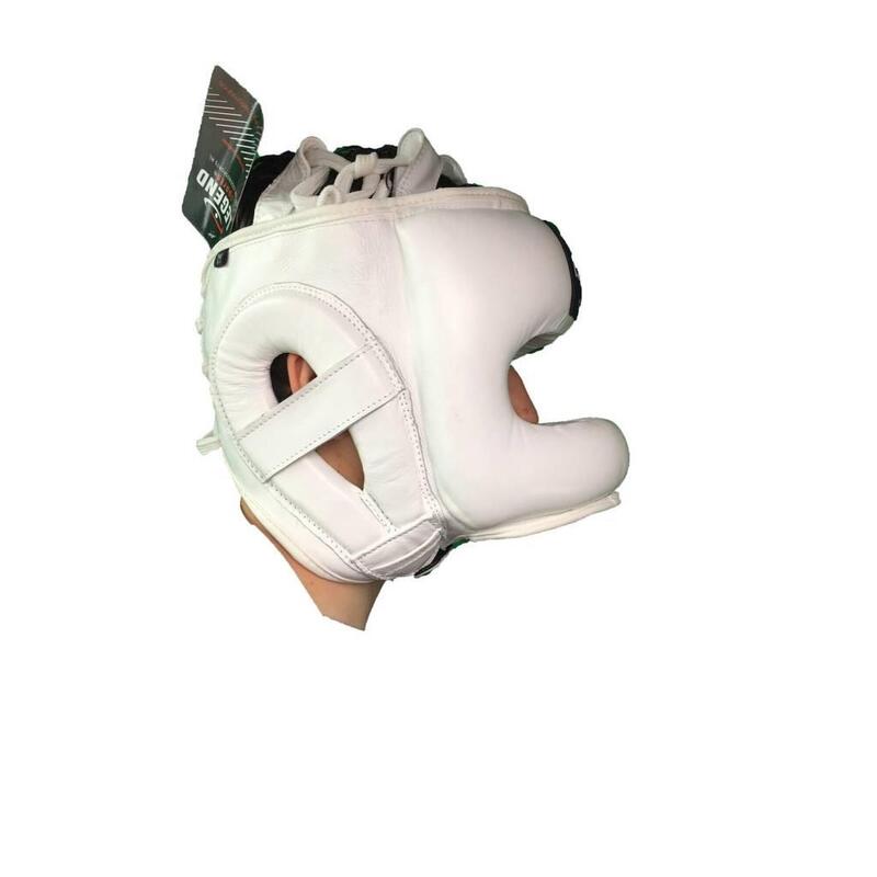 Casque + protège-nez Boxe Hommes/Femmes Cuir Blanc