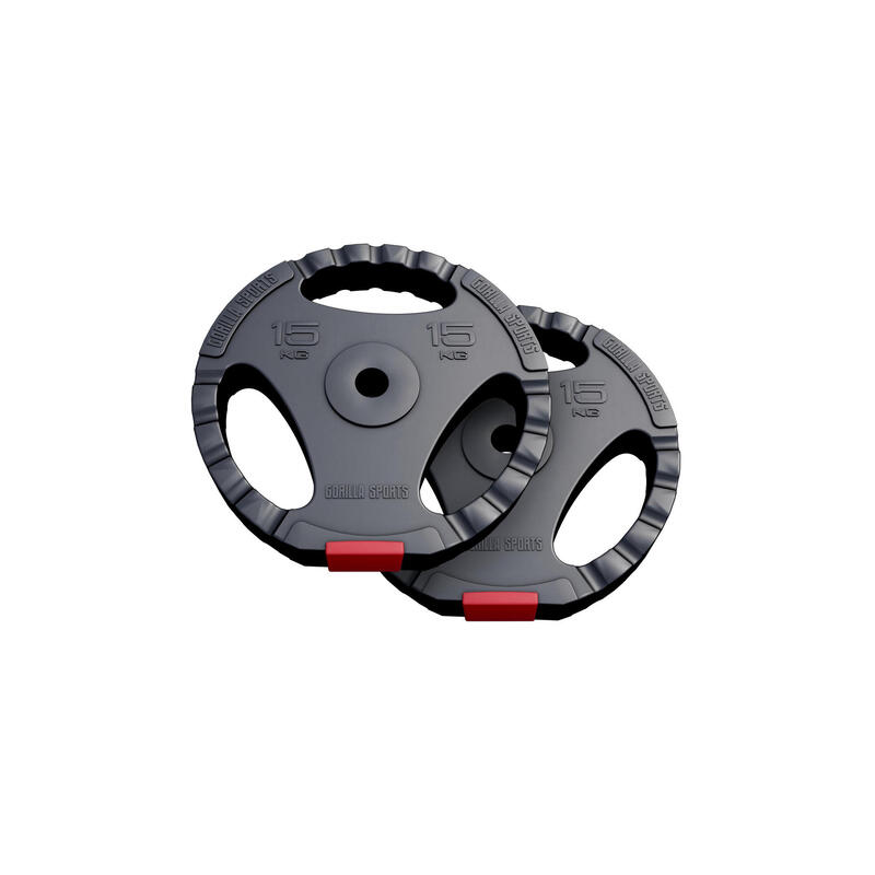 GORILLA SPORTS Gripper Kunststoff Hantelscheiben 1,25 - 15 KG