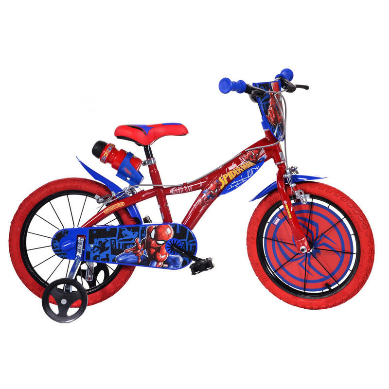 carrete Agencia de viajes Solitario Bicicleta niño 16 pulgadas Spider-Man rojo 5-7 años | Decathlon