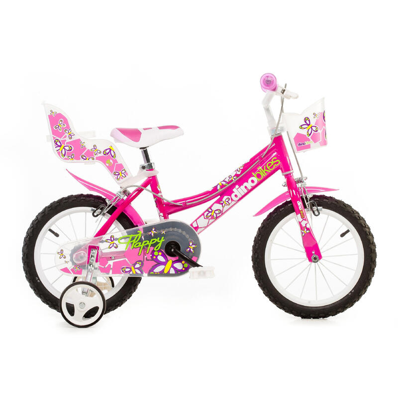 Bicicleta niña 16 pulgadas Happy rosado 5-7 años